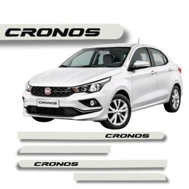 Imagem de Jogo de Friso Fiat Cronos Porta Lateral Ponta Redonda Grafia Cores - M