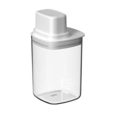 Imagem de Pote Hermético Para Mantimentos Com Medidor Quadrado 1L Ou