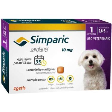 Imagem de Antipulgas, Carrapatos e Sarnas Simparic para Cães de 2,6 a 5 kg  1 Co