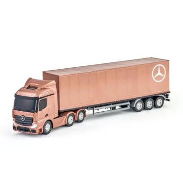 Imagem de Caminhão Brinquedo Mercedes Benz Actros Baú Usual Brinquedos, Marrom c