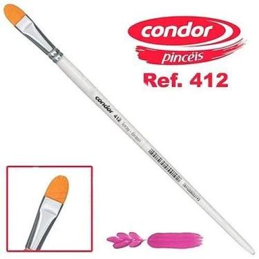 Imagem de Pincel Condor Profissional 412 Sintético Toray Dourado - Linha de Gato