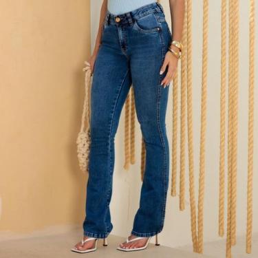 Imagem de Calça Jeans Flare Cos Personalizado Feminina Revanche Fetes, 40