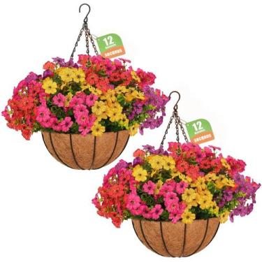 Imagem de Flores Artificiais Suspensas secqous, 2 Conjuntos, Decoração Resistent