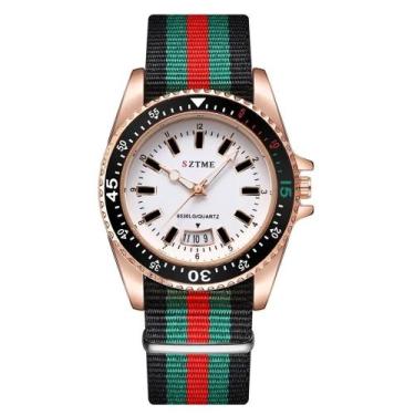 Imagem de Relógio Unissex de Aço com Pulseira de Nylon - ElaShopp, Branco, Único
