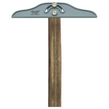 Imagem de Régua T de Madeira 50cm Trident Bordas de Acrílico e Cabeçote Móvel Mo