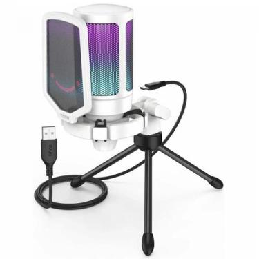 Imagem de Microfone Gamer Fifine Ampligame A6V, RGB, USB, White, A6V-WHITE