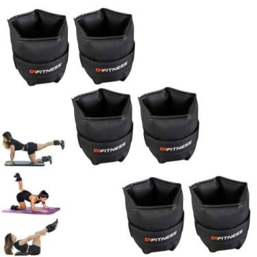 Imagem de Kit Caneleira Profissional Emborrachada Pares 2kg, 6kg e 10kg - D1Fitn
