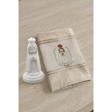 Imagem de Kit Toalha de Mão Religiosa Nossa Senhora de Fátima + Imagem 3D - STZA