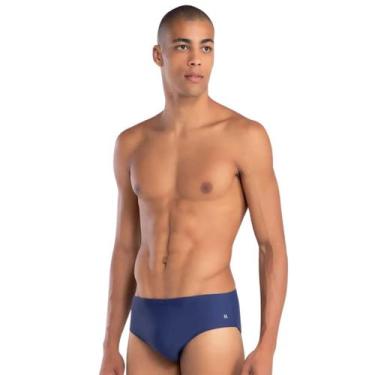 Imagem de Sunga Masculina Slip Lisa Moda Praia Mash, GG, Marinho