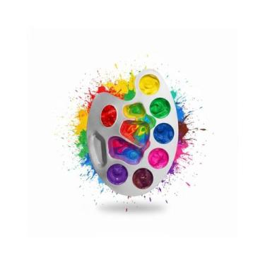 Imagem de Paleta Godê Aluminio Para Pintura Tinta Aquarela 10 Cavidades Para Art