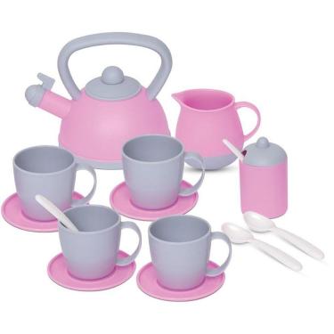 Imagem de Jogo de Chá Infantil Baby Gourmet Rosa 13 Peças com Líquidos Reais Mercotoys
