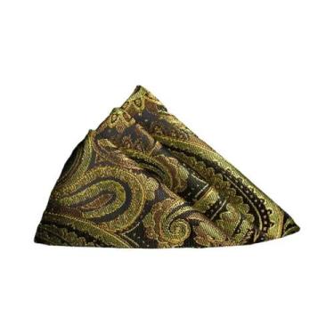 Imagem de Lenço De Bolso Vintage Paisley Cor Sólida 25x25cm Para Acessórios De T