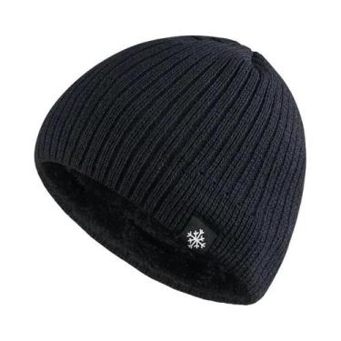 Imagem de Gorro De Inverno Unissex Tricotado Em Cor Sólida, Quente, Para Esporte