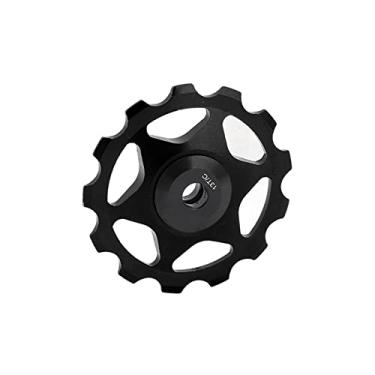 Imagem de Roda de rolamento selada, suporte forte lubrificado 13 dentes usinagem CNC grande design oco roda de câmbio traseiro para mountain bike (preto)