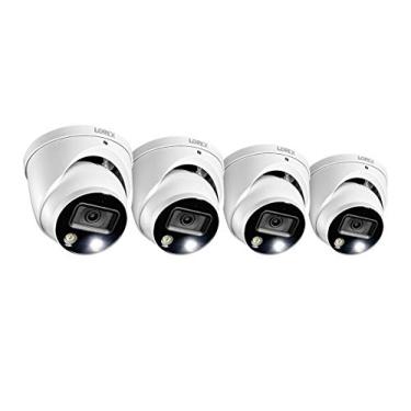 Imagem de Lorex E892DD Indoor / Outdoor 4K Ultra HD Camera inteligente Dissuasão IP Dome com Smart Motion Plus, 150 pés Night Vision, CNV, 2,8 milímetros, F2.0, IP67, Áudio, trabalha com N842, Série N862B, Branco, (4 câmeras)