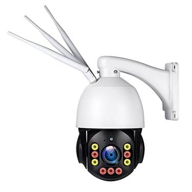 Imagem de Câmera de segurança 3MP PTZ externa com zoom óptico 5X, câmera de vigilância WiFi IP Dome com detecção de movimento de visão noturna em cores, áudio 2 vias, IP66 à prova de intempéries