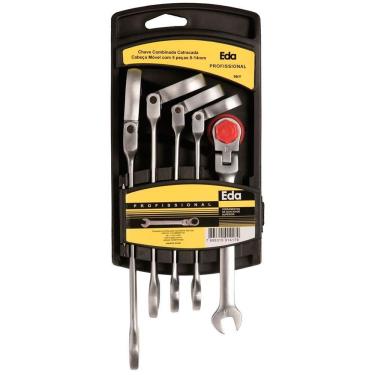 Imagem de Jogo Chave Combinada com Catraca Articulada com 5 Peças-EDA-9NY