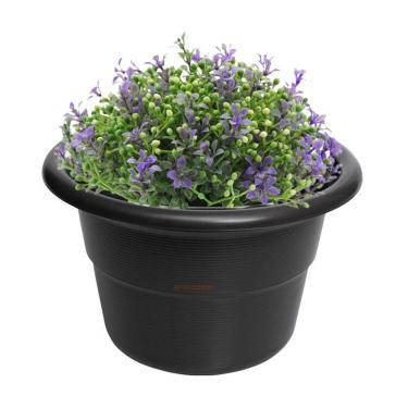 Imagem de Vaso Redondo Pequeno Para Flores Plantas Jardim Plástico Preto - 237 AMZ