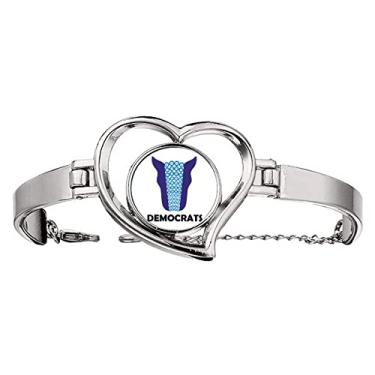 Imagem de N/A N/A Bracelete de coração com pulseira de democracia azul da América presidente figura Biden, medium, metal