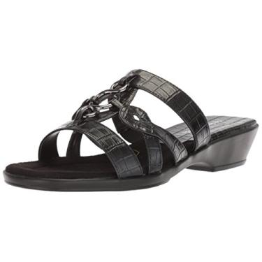 Imagem de Easy Street Sandália rasteira feminina Torrid, Crocodilo preto, 9.5 Narrow