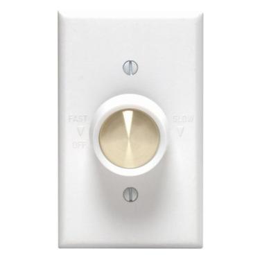 Imagem de Leviton 612-6616-W Controle de velocidade variável do ventilador de gama completa, 120 Vac, 60 Hz, 5 A, interruptor, branco