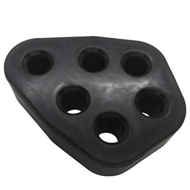 Imagem de Isolador de suporte de bucha para silenciador de exaustão 12 mm 0,47" ID 6 furos borracha preto universal