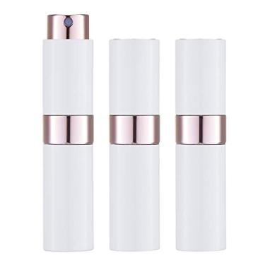 Imagem de LISAPACK Frasco atomizador de perfume de 8 ml para viagens (3 peças) dispensador de colônia vazio, pulverizador portátil (branco)