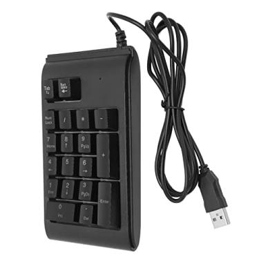 Imagem de Teclado numérico com fio, teclado numérico USB portátil à prova d'água com fio plug and play de baixo ruído para notebook computador portátil para