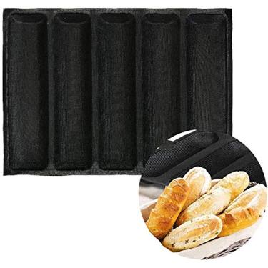 Imagem de Silicone Fibreglass Bread Bun Mould Non Stick Reusable Sandwich Baking Form Perforated Mould 5 Loaf Bread Pan