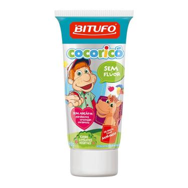 Imagem de Gel Dental Bitufo Cocoricó Morango Sem Flúor 90g