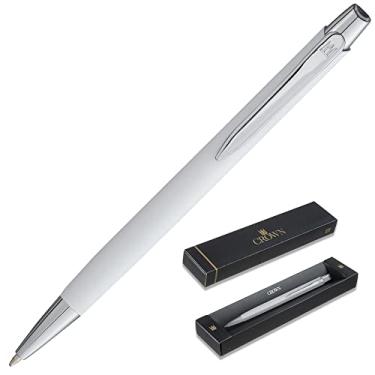 Imagem de Caneta Esferográfica Crown Berna - Branco E Prata