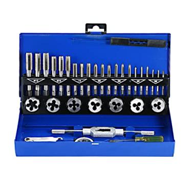 Imagem de Tingpai 32 PCS HSS Tap e Die Set chave métrica Corte M3-M12 fer menta de rosqueamento de mão Tungsten Carbide tornei Die pa fuso linha fazendo fer menta Bit conjunto de engenheiro Kit com ca a de Metal