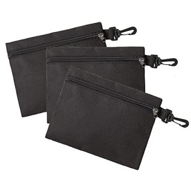 Imagem de 3 peças de bolsa de lona com zíper para ferramentas, pequena bolsa de ferramentas multiuso organizador de armazenamento com gancho para pendurar para manutenção de carro, carpintaria, técnicos (15 cm x 16,5 cm)