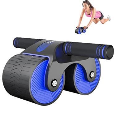 Imagem de Roda Abs, rolo AB para exercício abdominal | Rolo abdominal roda dupla para exercícios abdominais para exercícios abdominais, flexores quadril e músculos das costas Veegap