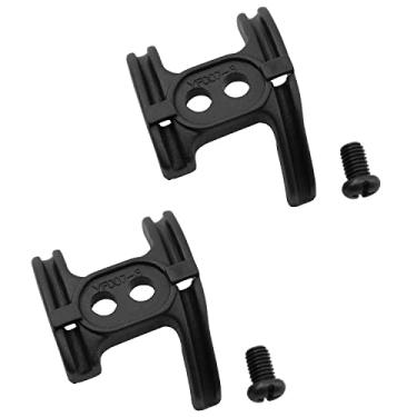 Imagem de LQ Industrial Guia de cabo de bicicleta 2 peças preto anti-fricção estrutura de bicicletas de estrada suporte inferior de bicicleta com parafusos linha de guia de cabo alojamento de tubo acessórios de bicicleta YF007-3 suporte de cabo de bicicleta