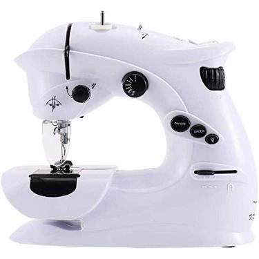 Imagem de Máquina de costura portátil para artesanato e remendo, braço livre, melhor máquina de costura, 7 pontos, máquina de costura elétrica portátil de mesa para tecido DIY atualizado