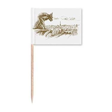 Imagem de Monstro Ponto de Monstro Paisagem Palito Bandeiras Marcador Topper Decoração de Festa