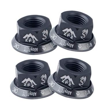 Imagem de P Prettyia 4 peças porcas de roda duráveis BMX Fixie M10 parafuso de eixo para cubo traseiro, titânio