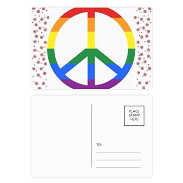 Imagem de Rainbow Gay Lésbica Anti Guerra LGBT Natal Flor Celebração Cartão postal Bênção