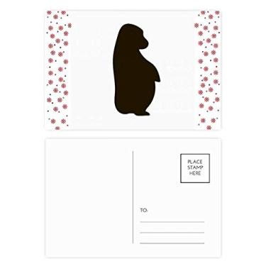 Imagem de Cartão postal de aniversário orangotango preto para celebração de flor de Natal Natal cartão postal de bênção