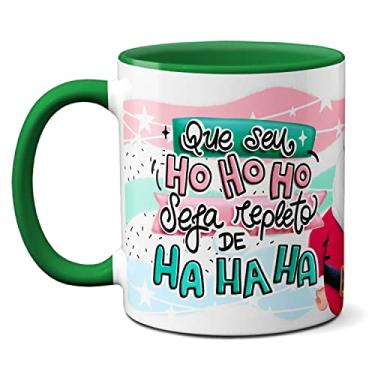 Imagem de Caneca Feliz Natal Ho-Ho-Ho Repleto De Ha-Ha-Ha Presente (Verde)
