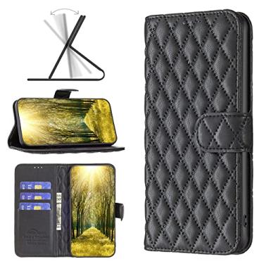 Imagem de Capas de telefone com slots de cartão de luxo Samsung Galaxy A14 5G capa de couro com suporte magnético clipe de carteira de negócios à prova de choque capas para Samsung A14 5G (preto, Samsung A14 5G)