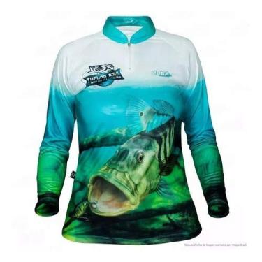Imagem de Camiseta De Pesca Esportiva C/Proteção Uv Tucuna Azul Jogá
