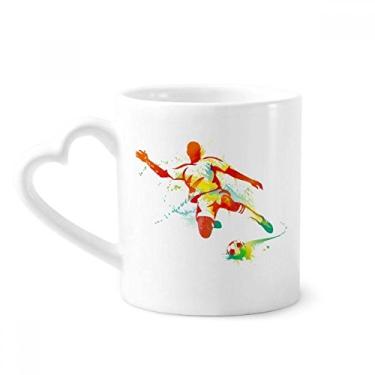Imagem de Caneca de café de cerâmica para jogadores de futebol Kick Football Copo de coração de vidro