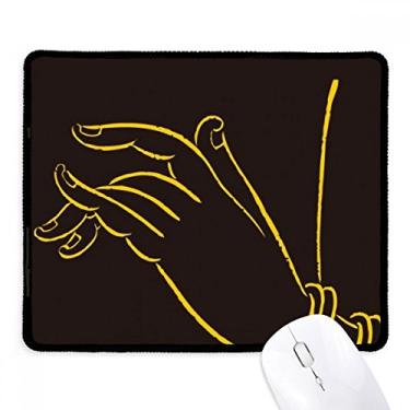 Imagem de Mousepad Culture Religion Preto Amarelo, Borda Costurada, Tapete de Borracha para Jogos