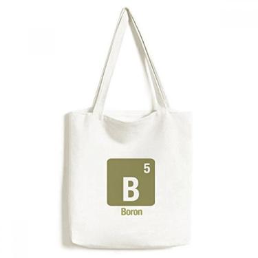 Imagem de B Boron Bolsa de lona com elemento químico ciência bolsa de compras casual