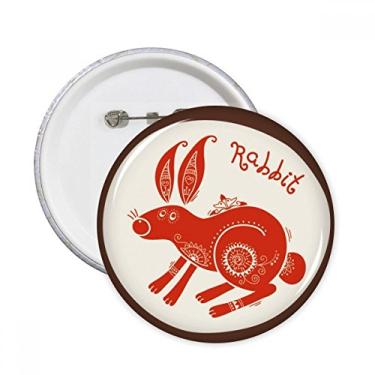 Imagem de Ano dos coelhos animal do zodíaco chinês, broches, broches, decoração de roupas, 5 peças, presente
