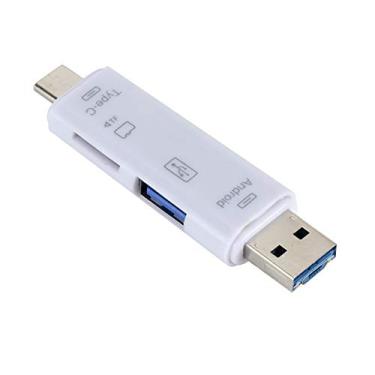 Imagem de Kaczmarek 5 em 1 USB 3.0 Tipo C/USB/Micro USB SD TF Leitor de cartão de memória OTG Adaptador Conector Leitor de cartão de memória de alta velocidade