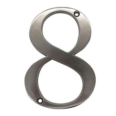 Imagem de Placa de porta flutuante 3D de 10 cm com número de placa de níquel acetinado com dígitos de liga, placa grande de 0 a 9, para casa ao ar livre, caixa de correio de hotel, antiferrugem durável