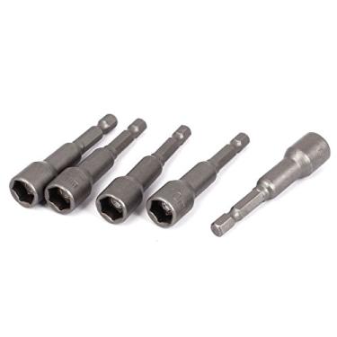 Imagem de uxcell Conjunto de pontas de chave magnética de soquete de 10 mm com haste sextavada de 1/4 polegada, 5 peças